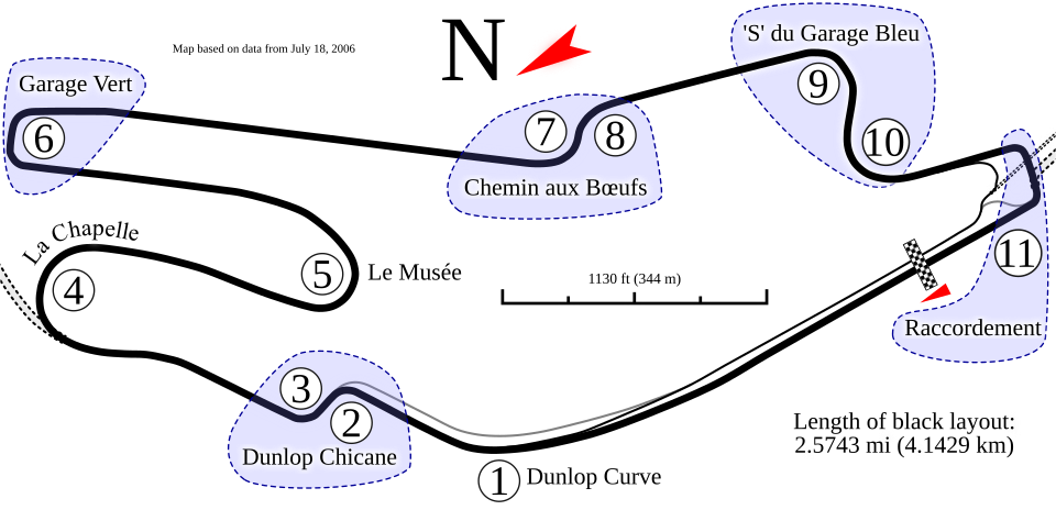 Schéma du circuit Circuit Bugatti · Le Mans