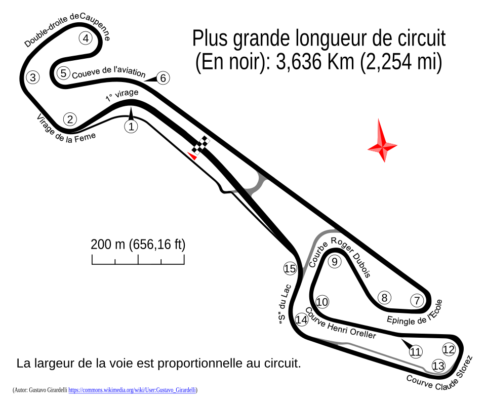 Plan de repérage du Circuit Paul Armagnac · Nogaro